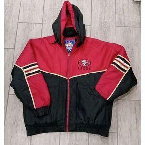 Game Day NFL Fans Gear San Francisco 49ers Hooded Jacket 1990's Large 49ers Embr